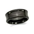 thumbnail image 1 of Gem & Harmony Mens Titanium 9mm Concave Black Polished Wedding Band Ring for Men, 1 of 6