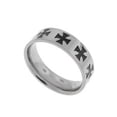 thumbnail image 1 of Mens Titanium Black Celtic Iron Cross Band Ring, 1 of 1