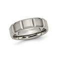 thumbnail image 1 of Mens Titanium Grooved 6mm Wedding Band Ring, 1 of 6