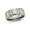 thumbnail image 1 of Mens Titanium Grooved 8mm Wedding Band Ring, 1 of 5