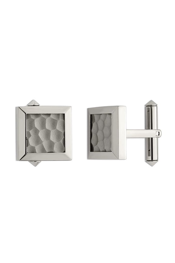 Gem & Harmony Mens Titanium Hammered Cuff Links for Men