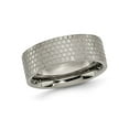 thumbnail image 1 of Gem & Harmony Mens Titanium Pattern Brushed Flat Band Ring 8mm for Men, 1 of 6