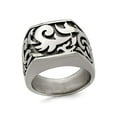thumbnail image 1 of Mens Titanium Pattern Signet Ring, 1 of 5