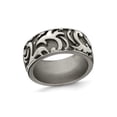thumbnail image 1 of Gem & Harmony Mens Titanium Pattern Wedding Band Ring (11mm) for Men, 1 of 5
