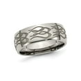 thumbnail image 1 of Mens Titanium Polished Flame Band Ring (8mm), 1 of 6