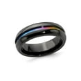 thumbnail image 1 of Mens Titanium Rainbow Anodized Center Band Ring (7mm), 1 of 5