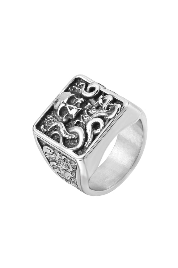 Mens Titanium Steel Octopus Ring Personalized Squid Ornament Retro Gothic Statement Jewelry Durable Fashion Accessory