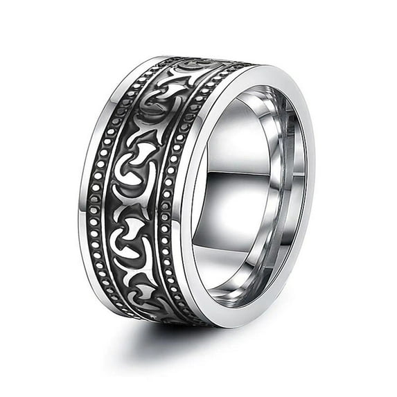 Mens Titanium Steel Ring Retro Electroplated Totem Band Classic Fashion Jewelry Size 7 8 9 10 11 12 13 Stylish