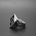 thumbnail image 1 of Mens Titanium Steel Ring Retro Ghost Head Biker Ring Gothic Punk Rock Jewelry Band Silver US Size Stylish Accessory, 1 of 5