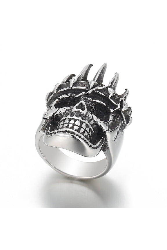 Mens Titanium Steel Skull Ring Bold Rock Style Biker Jewelry Gothic Accessory Durable Quality Statement Pieces