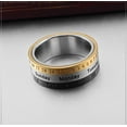 thumbnail image 1 of Mens Titanium Steel Time Ring Rotatable With Three Color Not Inlaid Ring Geometry Europe Style Durable Build Quality, 1 of 6