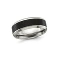 thumbnail image 1 of Gem & Harmony Mens Titanium Textured Black Plated Band Ring (8mm) for Men, 1 of 6