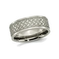 thumbnail image 1 of Gem & Harmony Mens Titanium Weave 8mm Polished Wedding Band Ring for Men, 1 of 6