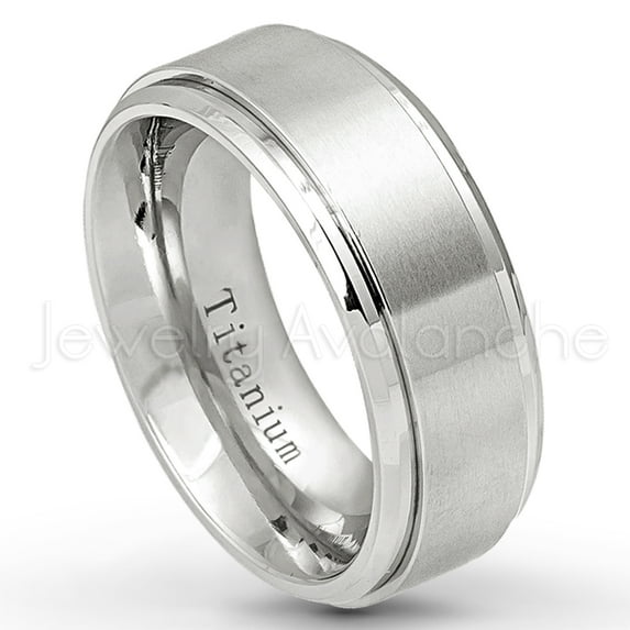 Mens Titanium Wedding Band Comfort Fit Satin Finish TM258PL
