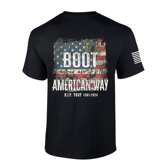 Mens Toby Tshirt R.I.P. The Legend The American Way Short Sleeve T-shirt-Black-Small