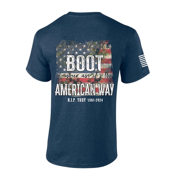Mens Toby Tshirt R.I.P. The Legend The American Way Short Sleeve T-shirt-Heather Navy-6XL