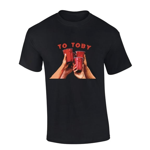 Mens Toby Tshirt R.I.P Toby Cheers to Toby Red Solo Cups Short Sleeve T-shirt-Black-small