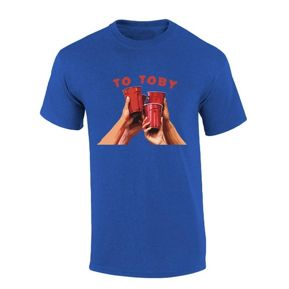 Mens Toby Tshirt R.I.P Toby Cheers to Toby Red Solo Cups Short Sleeve T-shirt-Heather Royal-xxxl