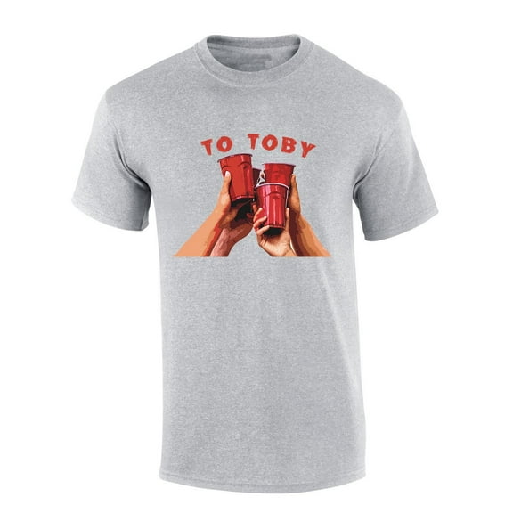 Mens Toby Tshirt R.I.P Toby Cheers to Toby Red Solo Cups Short Sleeve T-shirt-Sports Grey-xl