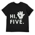 thumbnail image 1 of Mens Toddler T-Shirt Birthday Hi 5 Handprint Style A Cotton Celebrate Boy & Girl Clothes Children Baby Funny Tee Black Design Only 5 6T Black Medium, 1 of 5