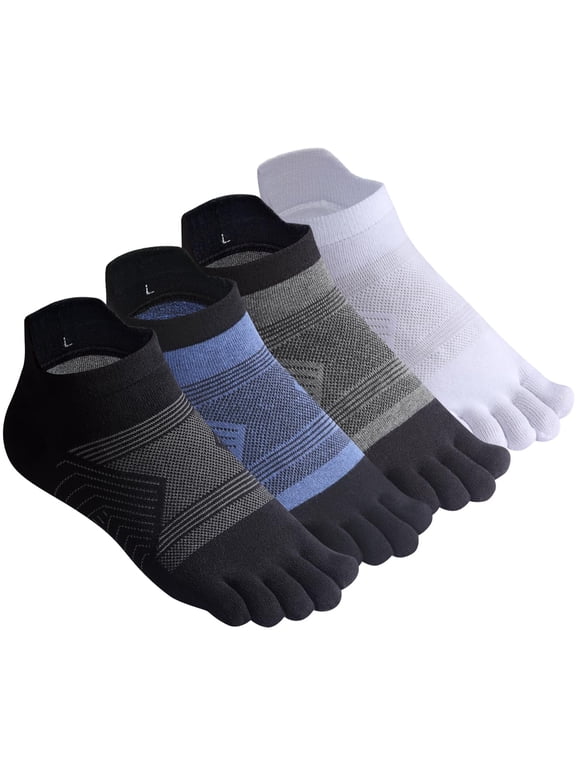 Mens Toe Socks Running Five Finger Socks High Performance Athletic Toe Socks for Women 4 Pairs