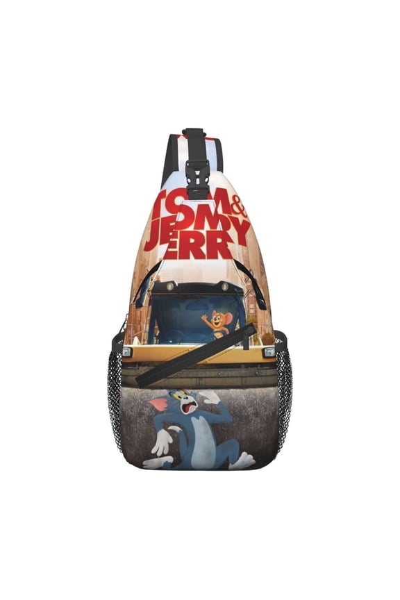 Mens Tom Cat Jery Sling Bag Crossbody Backpack Travel Hiking Chest Bag Daypack For Purses Shoulder Bag Women