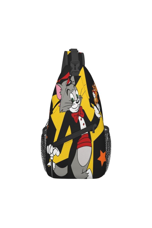 Mens Tom Cat Jery Sling Bag Crossbody Backpack Travel Hiking Chest Bag Daypack For Purses Shoulder Bag Women