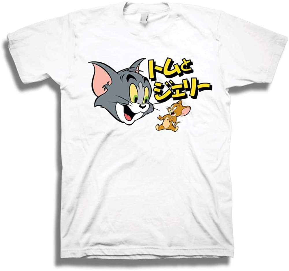 & Battle - Tom X-Large Hanna-Barbera Tee Heather, Cartoon Shirt Chase T-Shirt Classic Charcoal Mens - Vintage Jerry