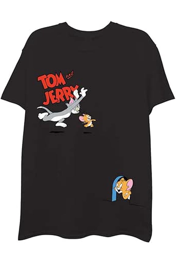 Mens Tom & Jerry Battle Shirt - Classic Hanna-Barbera Tee - Vintage Cartoon Chase T-Shirt