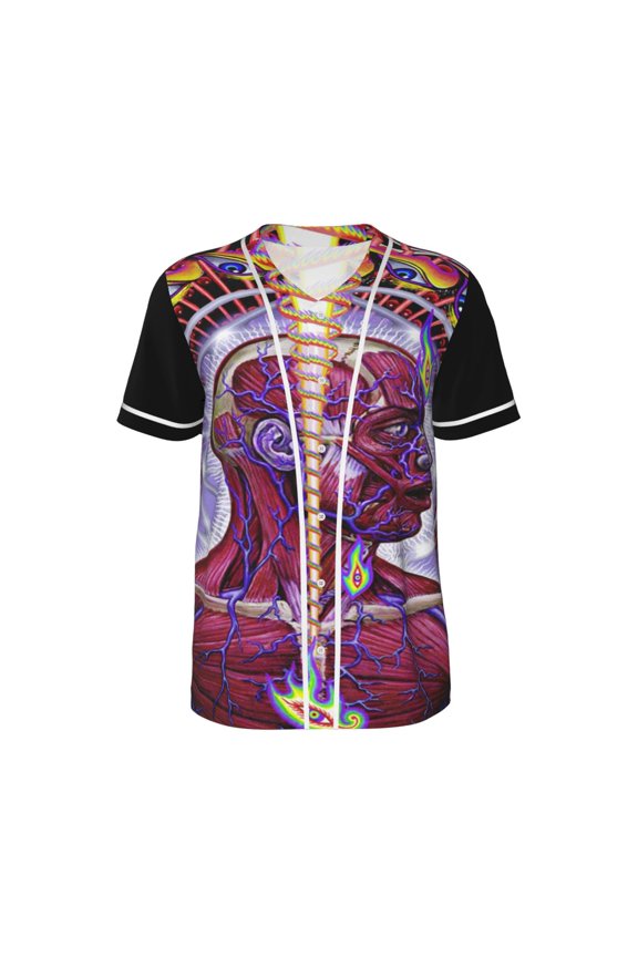 Mens Tool Lateralus Baseball Shirt Graphic Tshirt V Neck Jersey Button Down Short Sleeve Tops