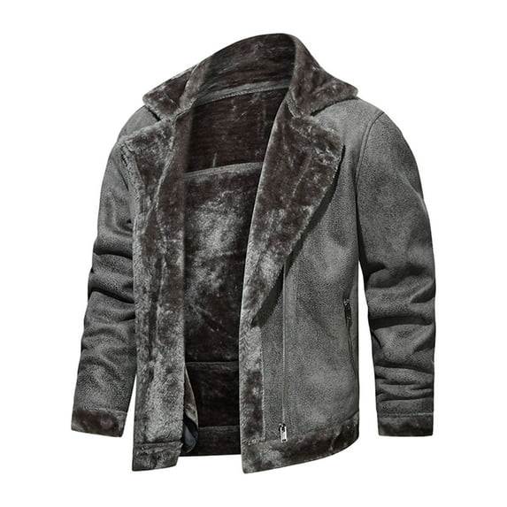 Mens Tops Clearance Men Casual Camouflager Trends Turn-Down Collar Cardigan Warm Cotton Jacket Gray M