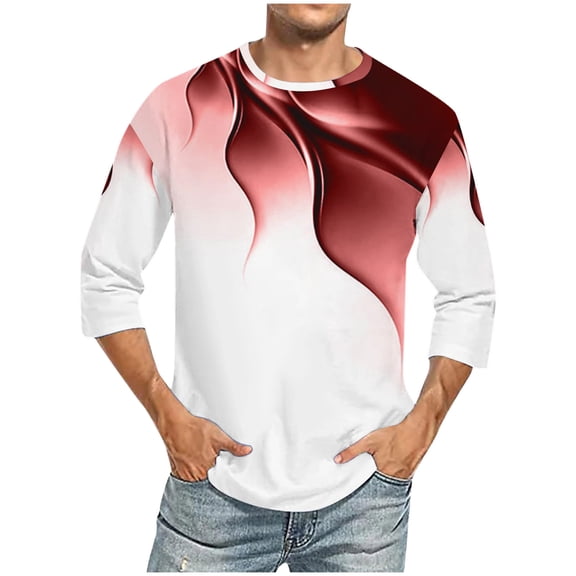 Tbopshirt Mens Tops Men Short Sleeve Printing Round Neck Pullover T Shirt Blouse