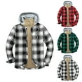 thumbnail image 1 of Mens Tops Lattice Winter Thirt Comfortable Long Sleeve Hooded Coat, 1 of 7