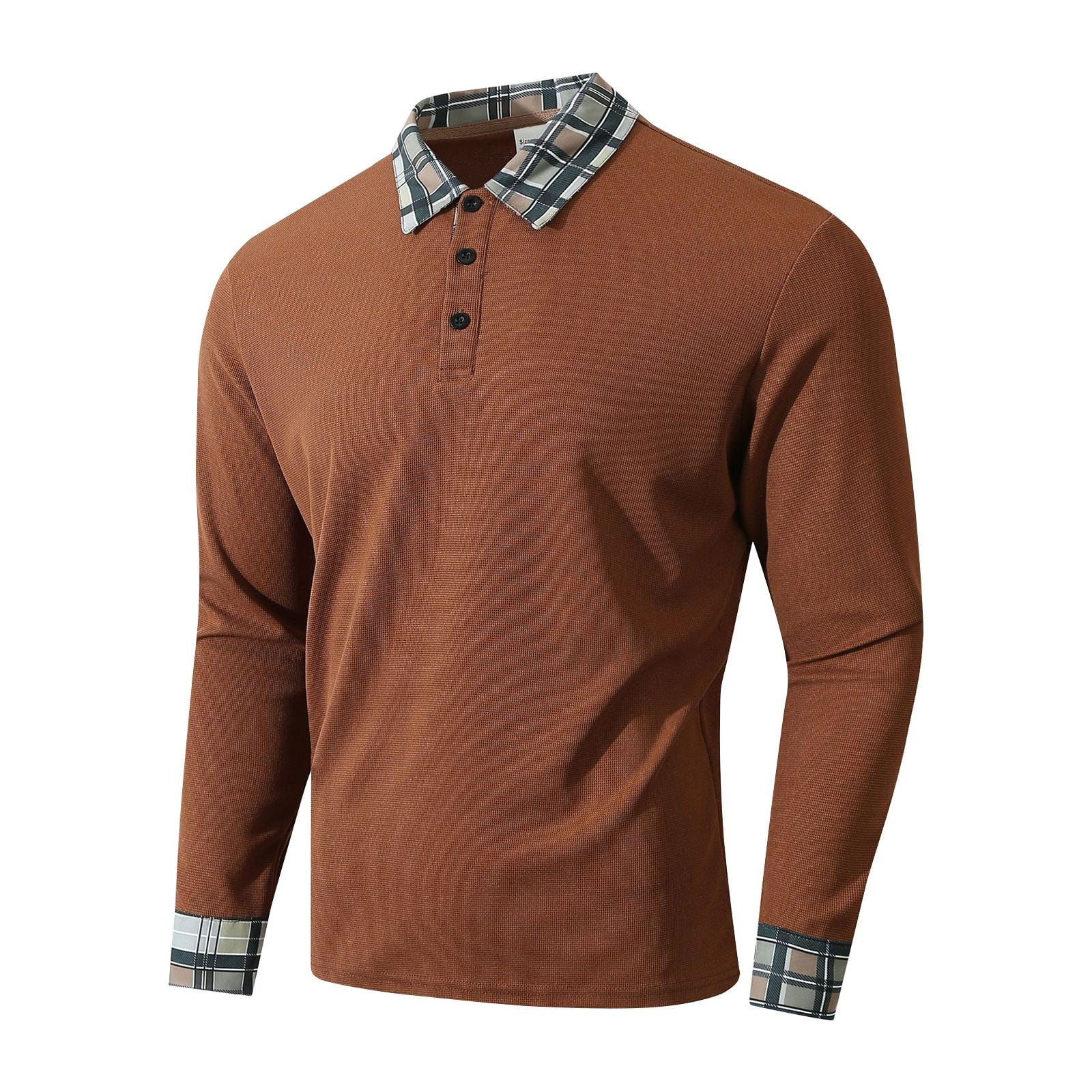 Mens Tops Mens Shirts Casual Shirts Men's Spring Solid Color Long ...