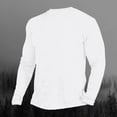 thumbnail image 1 of Mens Tops Plus Size Long Sleeve Round Neck Casual Pullover Solid Blouse White 3XL, 1 of 3
