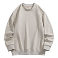 thumbnail image 1 of Mens Tops Plus Size Long Sleeve Round Neck Zipper Winter Casual Sweatshirt Khaki XXXL,Mens Blouse, 1 of 5