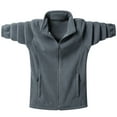 thumbnail image 1 of Mens Tops Plus Size Long Sleeved Stand Up Collar Solid Color Pocket Zipper Wool Jacket Dark Gray XXXL,Mens Coats, 1 of 6