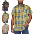 thumbnail image 1 of Mens Tops Short Sleeve Button Down Shirts Plaid Men's Casual Button Down Shirts with Pocket, 1 of 4