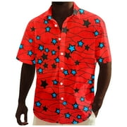 Mens Tops Summer Men's Short Sleeve African Dashiki Traditional Style Shirt Summer Hawaii Beach Holiday Ankara Floral Shirts