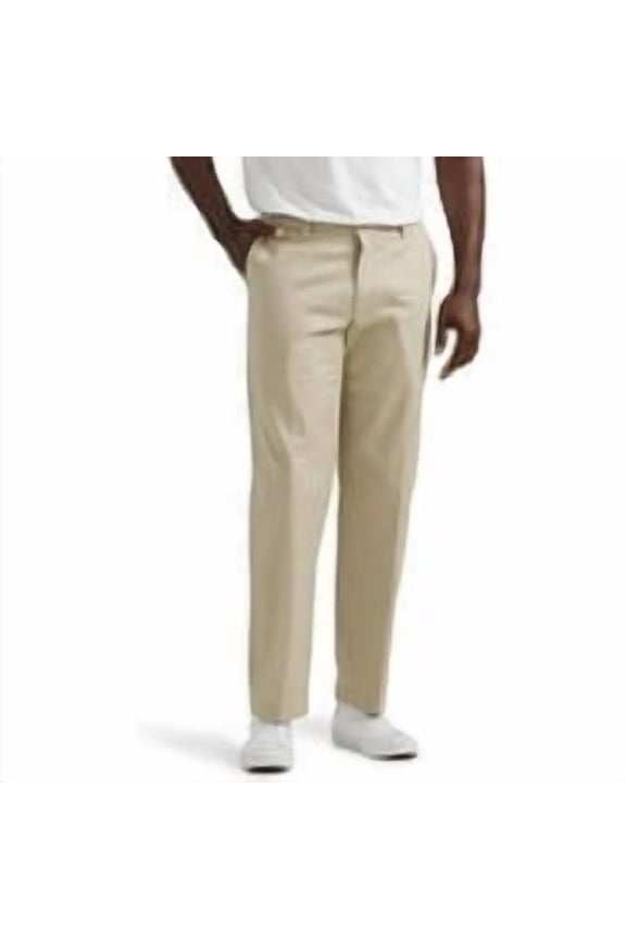 Men's Total Freedom Stretch Relaxed Fit Flat Front Pant, Sand, 33W x 34L