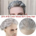 thumbnail image 1 of Mens Toupee Hairpieces Human Hair Best Mono With PU Hair Replacement With Soft Skin Swiss Lace Toupee For Men 8X10Inch, 1 of 14