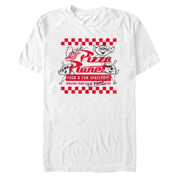 Mens Toy Story Pizza Planet Spaceport T Shirt