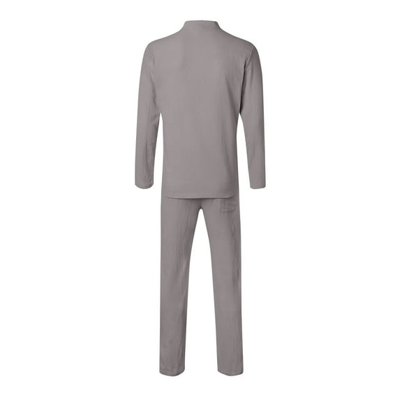 Mens Track Suits 2 Piece Set Banded Collar Knit Pullover Tops Drawstring Pants Loungewear Sets Fashion Sweatsuit Outfits