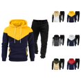 thumbnail image 1 of Mens Track Suits 2 Piece Set Fall Winter Color Block Hoodie and Jogger Sweatpants Matching Sweatsuit Lounge Set, 1 of 1