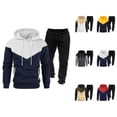 thumbnail image 1 of Mens Track Suits 2 Piece Set Fall Winter Color Block Hoodie and Jogger Sweatpants Matching Sweatsuit Lounge Set, 1 of 1