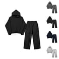 thumbnail image 1 of Mens Track Suits 2 Piece Set Fall Winter Loose Plain Hoodie and Sweatpants Matching Sweatsuit Casual Lounge Set, 1 of 1