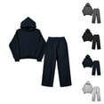 thumbnail image 1 of Mens Track Suits 2 Piece Set Fall Winter Loose Plain Hoodie and Sweatpants Matching Sweatsuit Casual Lounge Set, 1 of 1