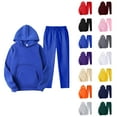 thumbnail image 1 of Mens Track Suits 2 Piece Set Fall Winter Plain Hoodie and Sweatpants Matching Sweatsuit Lounge Set, 1 of 1