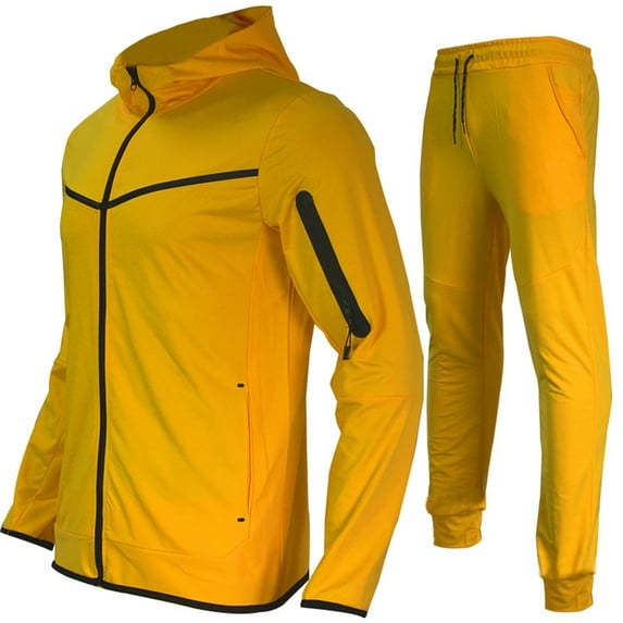 Mens Track Suits 2 Piece Set Hooded Pullover and Pants Elastic Waist Sportswear Sets, M