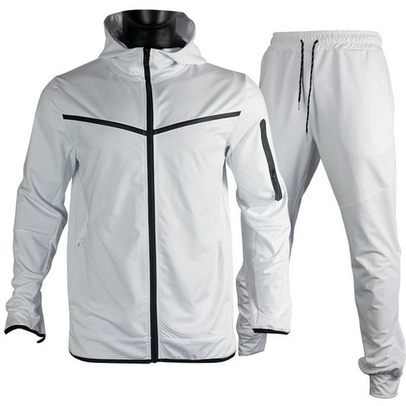 Mens Track Suits 2 Piece Set Hooded Pullover and Pants Elastic Waist Sportswear Sets, S